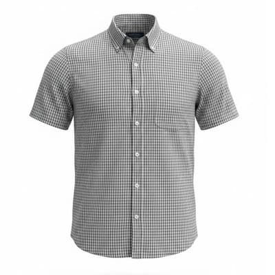 Cutter & Buck Button Down Shirt XL Black White Check Short Sleeve - Image 1