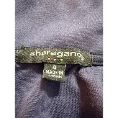 Sharagano Blue Mock Neck Sleeveless Zipper Back Sheath Dress Women's Size 4 - Thumbnail 3