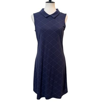 Sharagano Blue Mock Neck Sleeveless Zipper Back Sheath Dress Women's Size 4 - Image 1