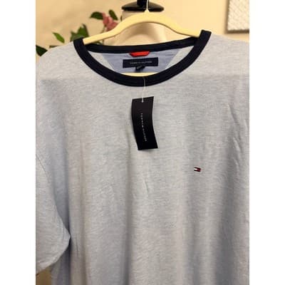Tommy Hilfiger Men’s T-Shirt XXL Blue Ringer Tee Logo Casual Classic NWT - Thumbnail 4
