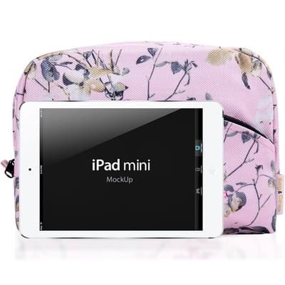 Floral Makeup Bag Cosmetic Pouch w/ Waterproof Lining & Zipper Pocket - Thumbnail 4