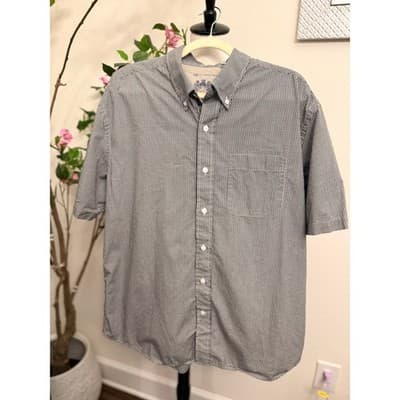 Cutter & Buck Button Down Shirt XL Black White Check Short Sleeve - Thumbnail 3