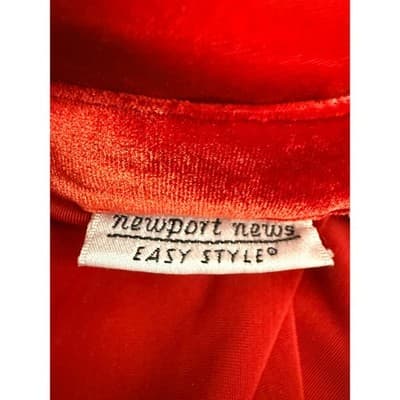 Vintage Red Velvet Button Up Top Size 4 Stretch Fitted Y2K Blouse - Thumbnail 5