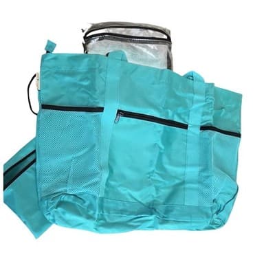 Beach Tote Bag Large Mesh Pool Bag w/ Pockets – Lightweight Travel Tote 20” Wide - Thumbnail 2