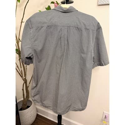 Cutter & Buck Button Down Shirt XL Black White Check Short Sleeve - Thumbnail 4