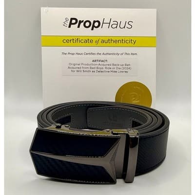Will Smith Movie Prop From Bad Boys w/ COA - Men’s Black Ratchet Belt - Image 1