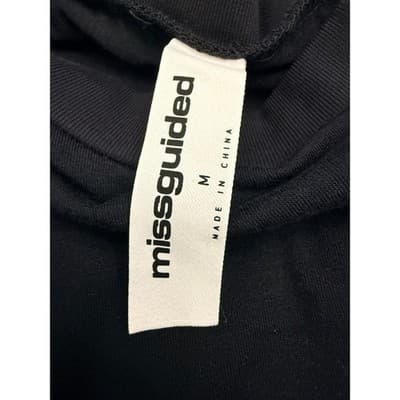 Missguided Black Ruched Mini Dress Size Medium Bodycon Blouson Chic - Thumbnail 5