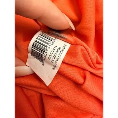 Guess Bandage Bodycon Dress Coral Size 6 Off Shoulder Strappy Midi - Thumbnail 6