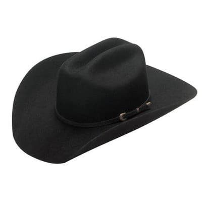 Twister Dallas Black Wool Felt Cowboy Hat Size 7 Western Wide Brim T7101001 - Image 1