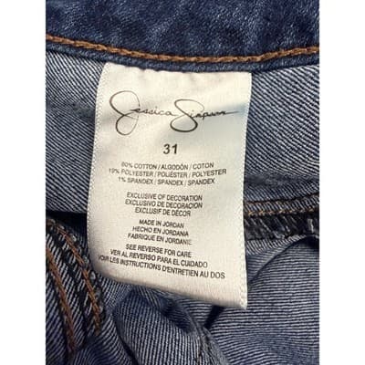 Jessica Simpson Kiss Me Super Skinny Jeans Size 31 Blue Stretch Denim - Thumbnail 5