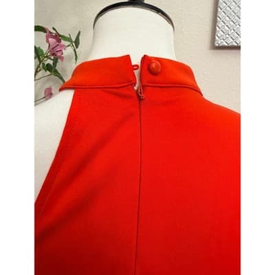 LYANER Red One Shoulder Dress Cape Sleeve Bodycon Mini Dress Large - Thumbnail 4