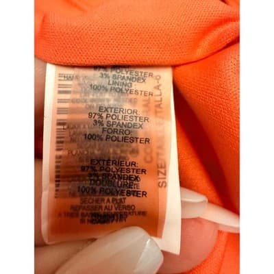 Guess Bandage Bodycon Dress Coral Size 6 Off Shoulder Strappy Midi - Thumbnail 7