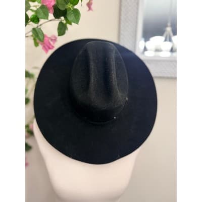 Twister Dallas Black Wool Felt Cowboy Hat Size 7 Western Wide Brim T7101001 - Thumbnail 2