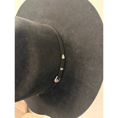Twister Dallas Black Wool Felt Cowboy Hat Size 7 Western Wide Brim T7101001 - Thumbnail 3
