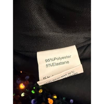 Sequin Bodycon Mini Dress Black Multicolor Sleeveless Open Side Size Large - Thumbnail 8