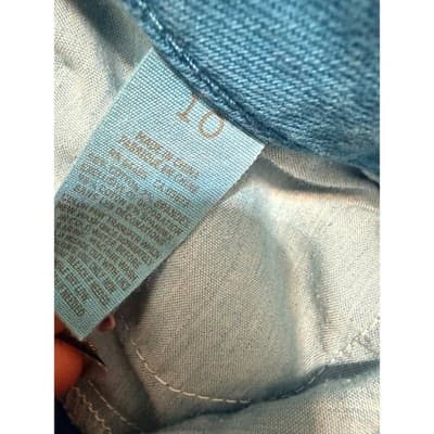 American Eagle Stretch Blue Frayed Hem Cutoff Style Shorts Size 10 - Thumbnail 5