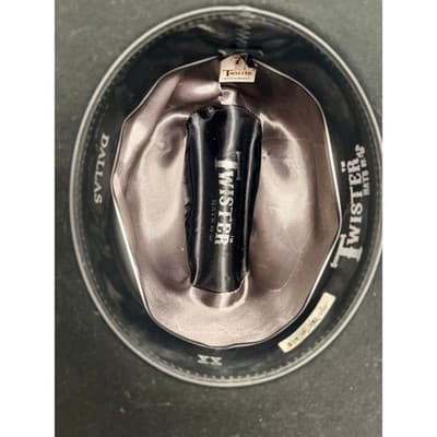 Twister Dallas Black Wool Felt Cowboy Hat Size 7 Western Wide Brim T7101001 - Thumbnail 4