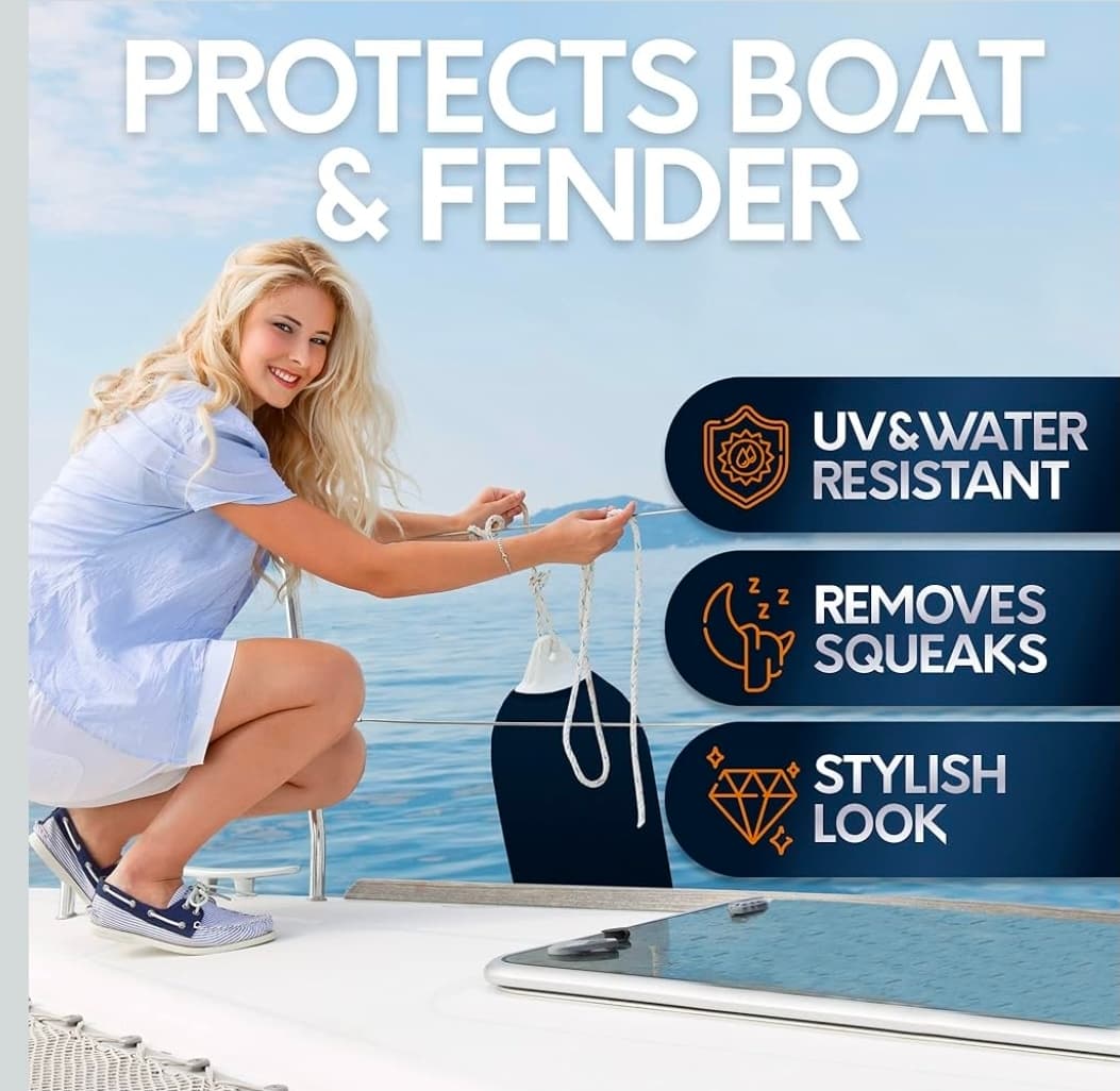 1 Pack Byllstore Premium Boat Fender Cover Navy Blue 1 Pack - Thumbnail 4