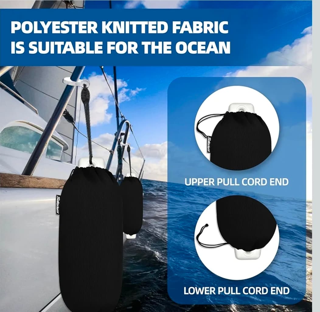 4 Pack Byllstore Navy Blue Boat Fender Covers 4 Pack Premium Polyester - Thumbnail 8