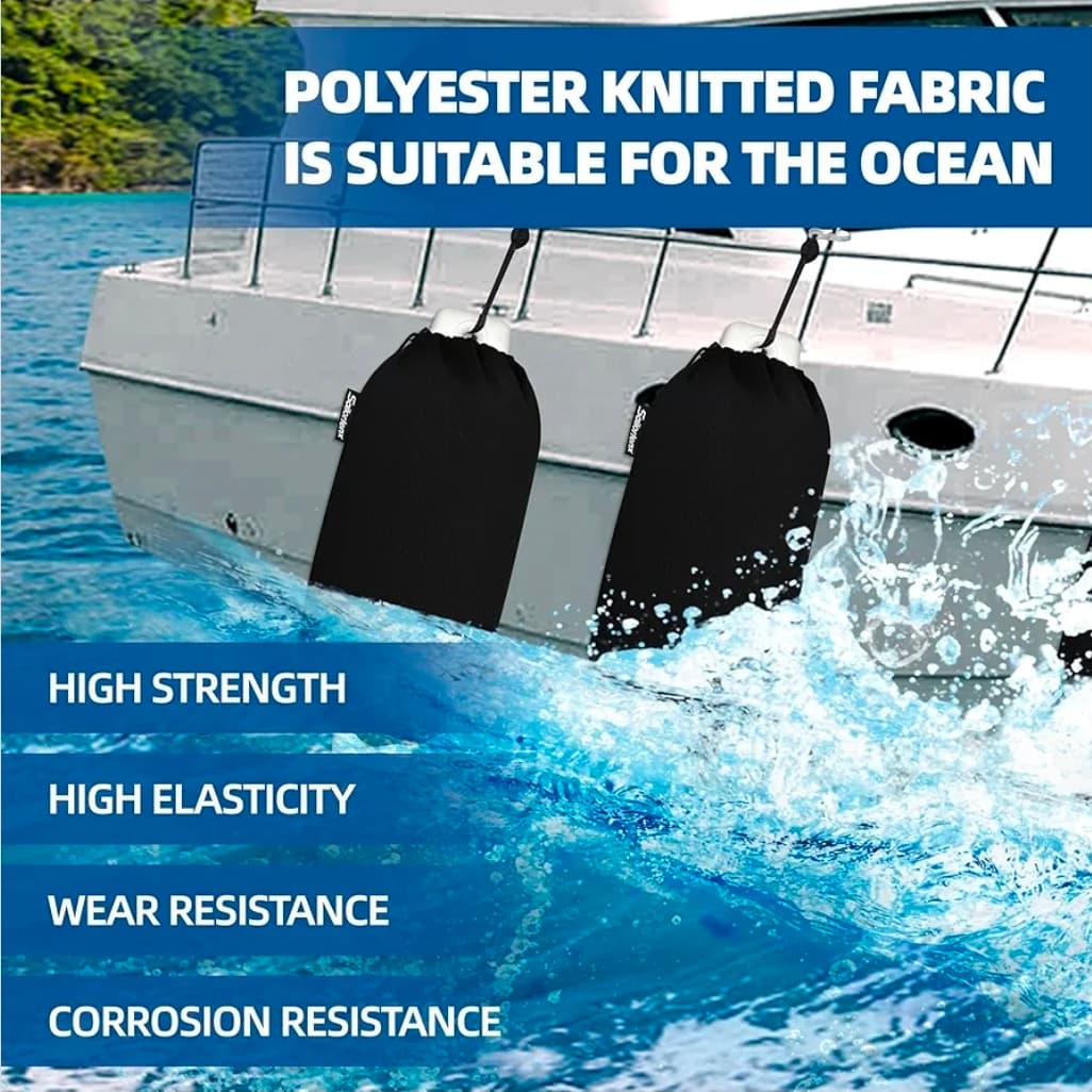 4 Pack Byllstore Navy Blue Boat Fender Covers 4 Pack Premium Polyester - Thumbnail 9