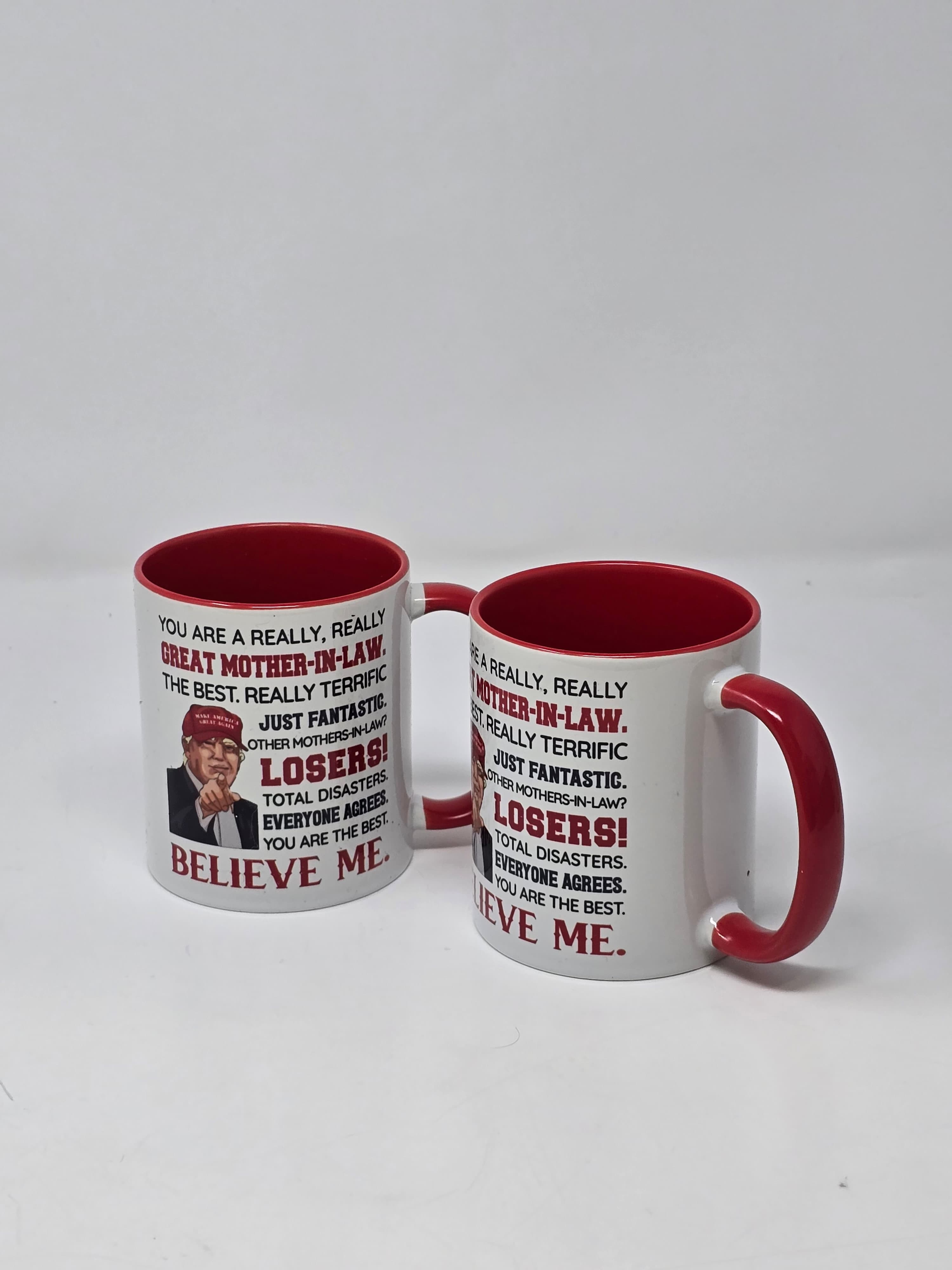 Mother-in-Law 8 oz Mug Red Handle Ceramic Gift for Mother's Day - Thumbnail 4