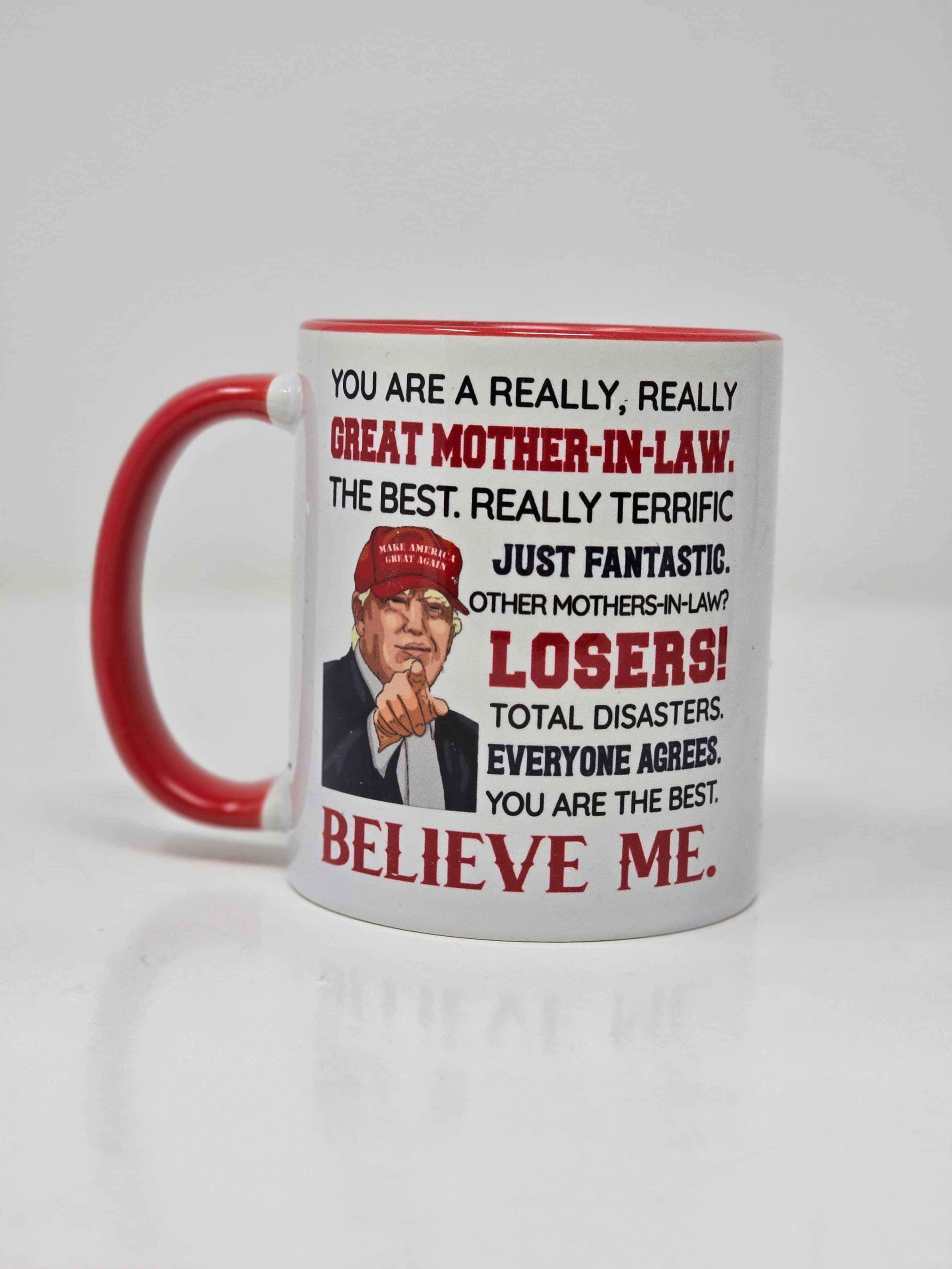 Mother-in-Law 8 oz Mug Red Handle Ceramic Gift for Mother's Day - Image 1