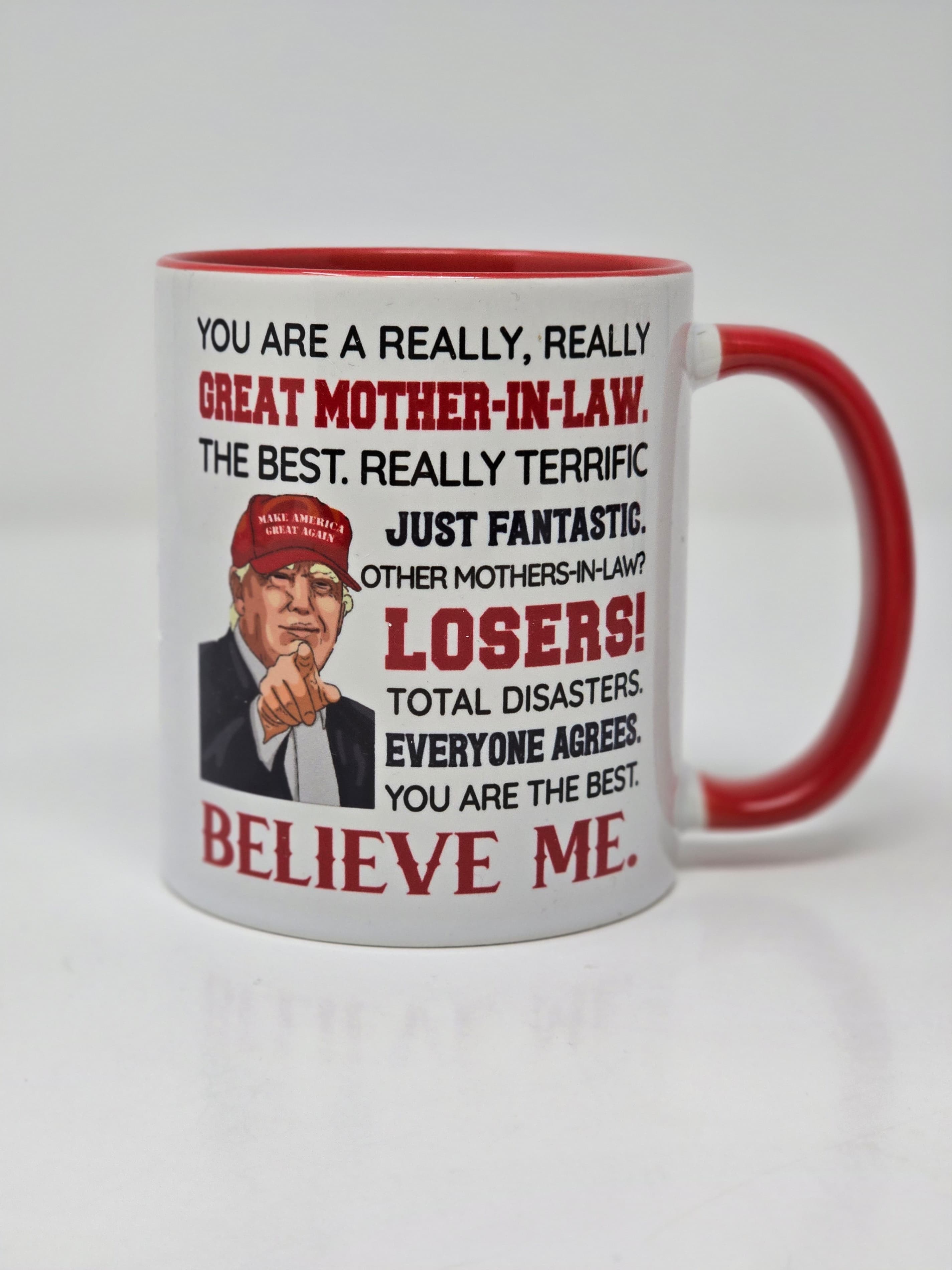 Mother-in-Law 8 oz Mug Red Handle Ceramic Gift for Mother's Day - Thumbnail 2