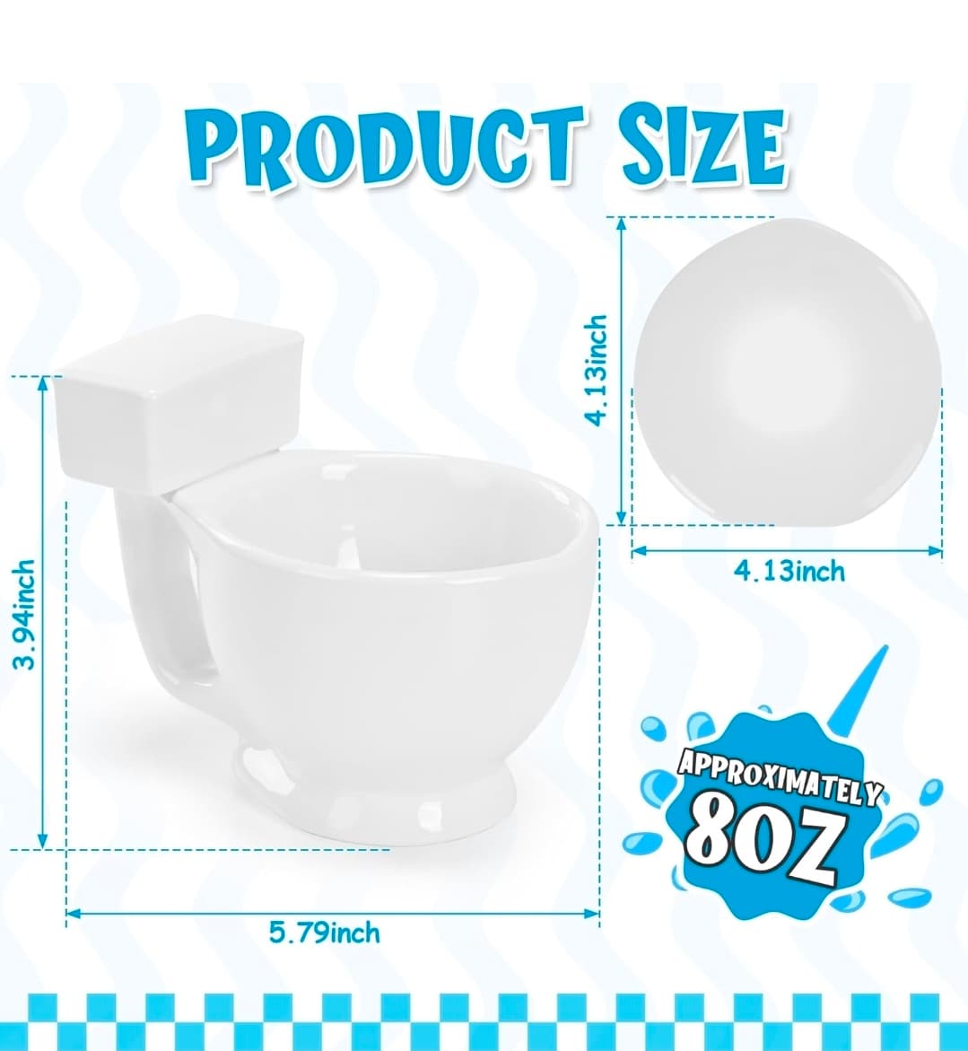 Novelty Toilet Bowl Coffee Mug with Lid 8oz - Thumbnail 2