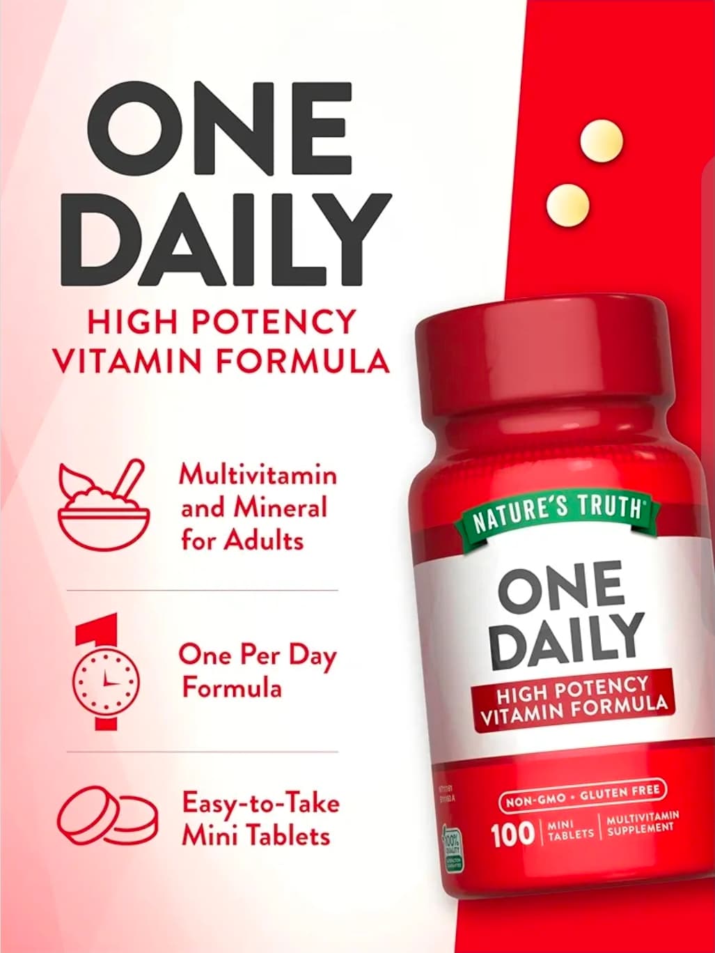Nature's Truth One Daily Multivitamin 100 Mini Tablets - Thumbnail 5