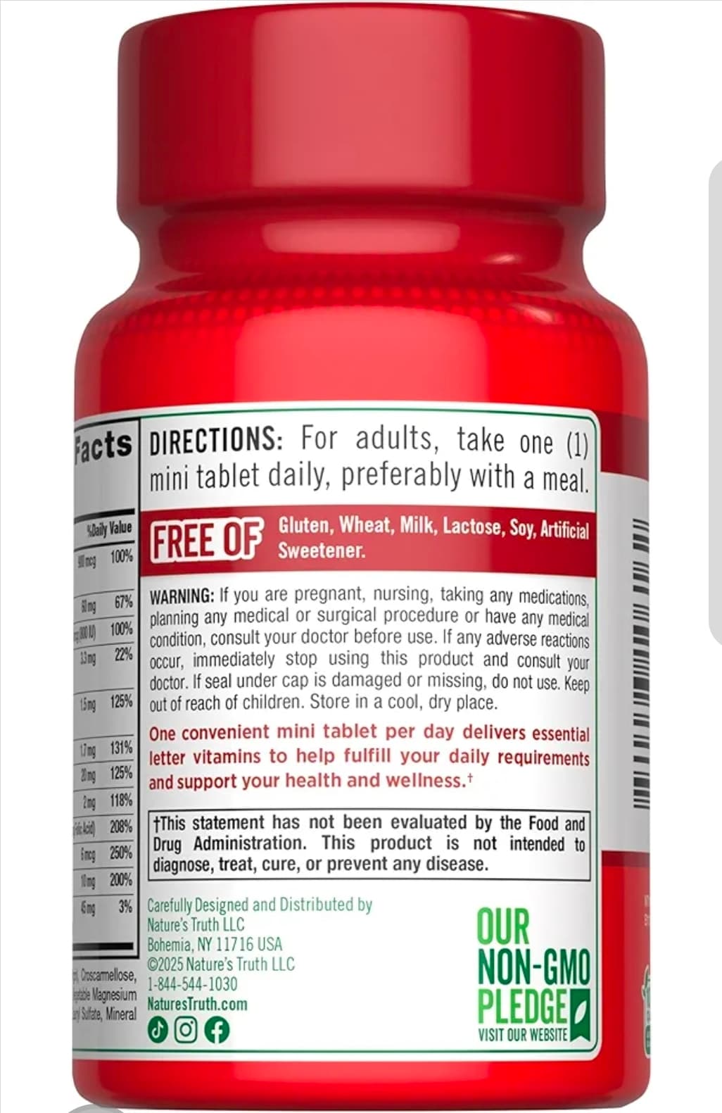 Nature's Truth One Daily Multivitamin 100 Mini Tablets - Thumbnail 7