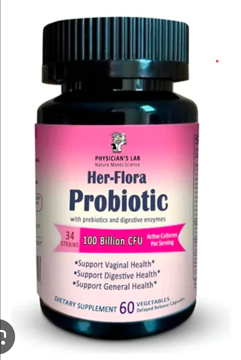 Physician's Lab Her-Flora Probiotic 100 Billion CFU 60 Capsules - Image 1