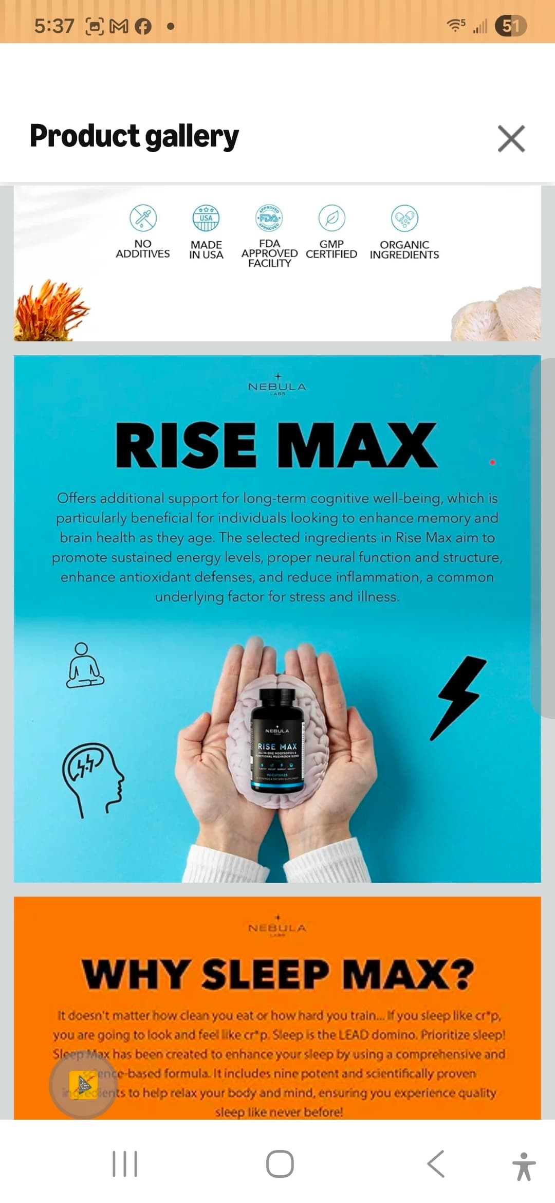 Nebula Labs Sleep Max and Rise Max Supplement Set - Thumbnail 3