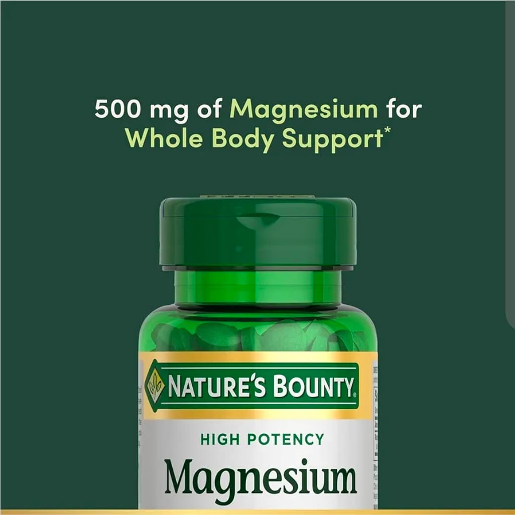Nature's Bounty Magnesium 500mg 100 Tablets - Thumbnail 2