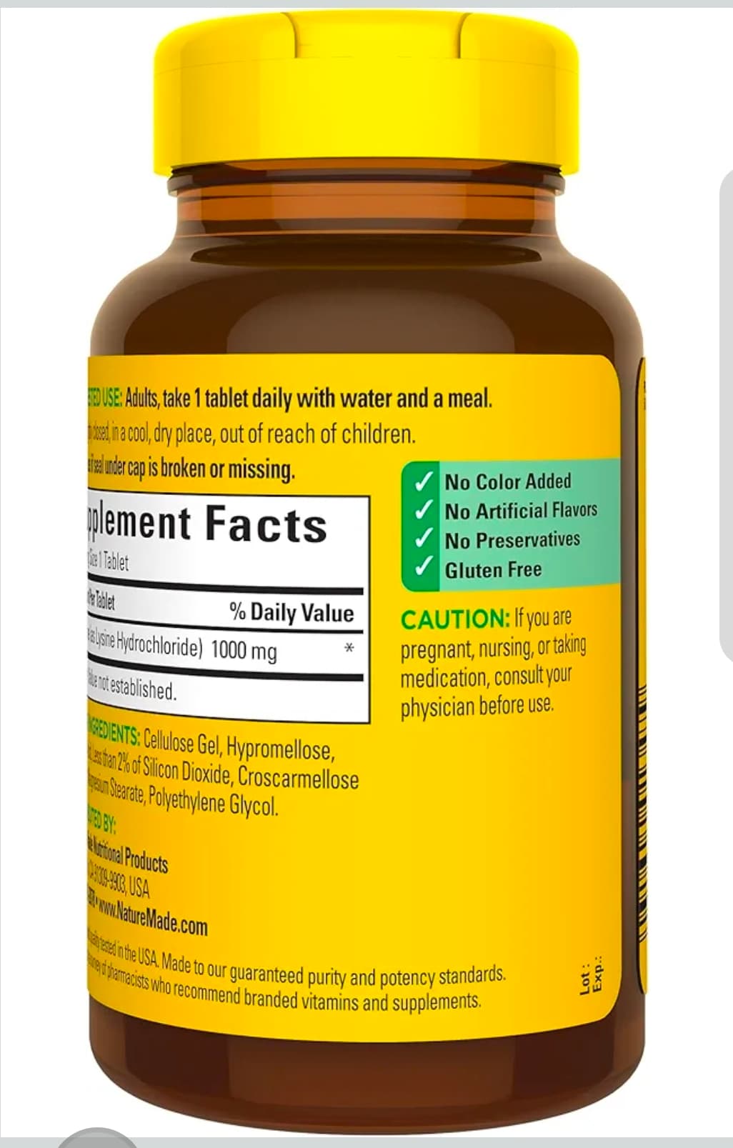 Nature Made L-Lysine 1000 mg Tablets, 60 Count - Thumbnail 8