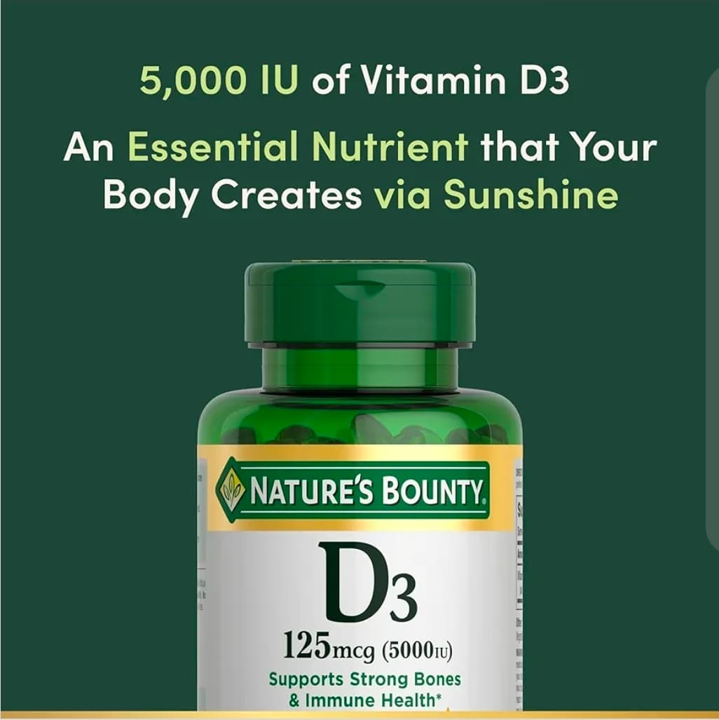 Nature's Bounty Vitamin D3 5000 IU Softgels 240 Count - Thumbnail 3