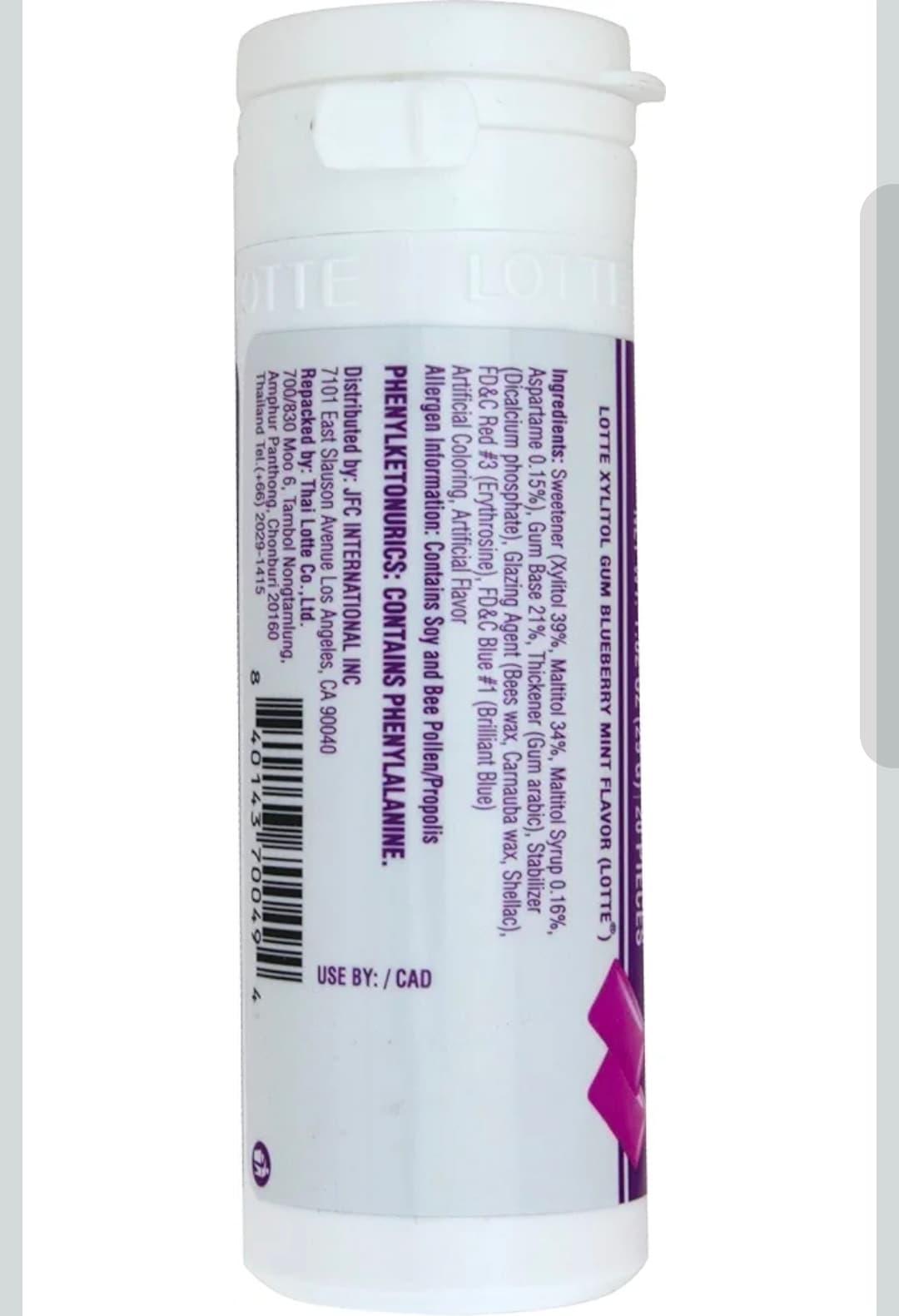 Lotte Xylitol Blueberry Mint Sugarfree Gum 20 Pieces - Thumbnail 4