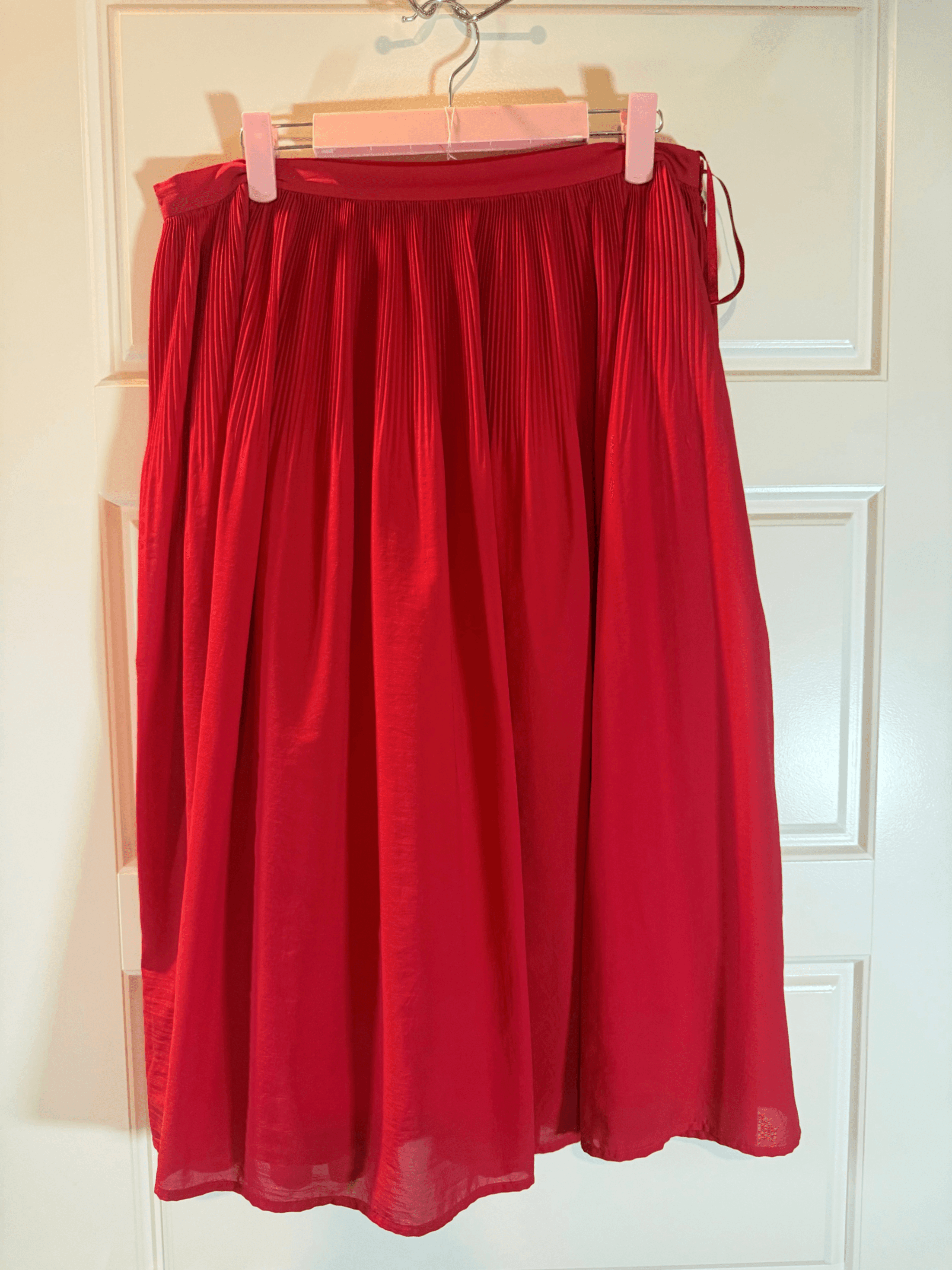 DKNYC Red Pleated Skirt Size 8 - Image 1