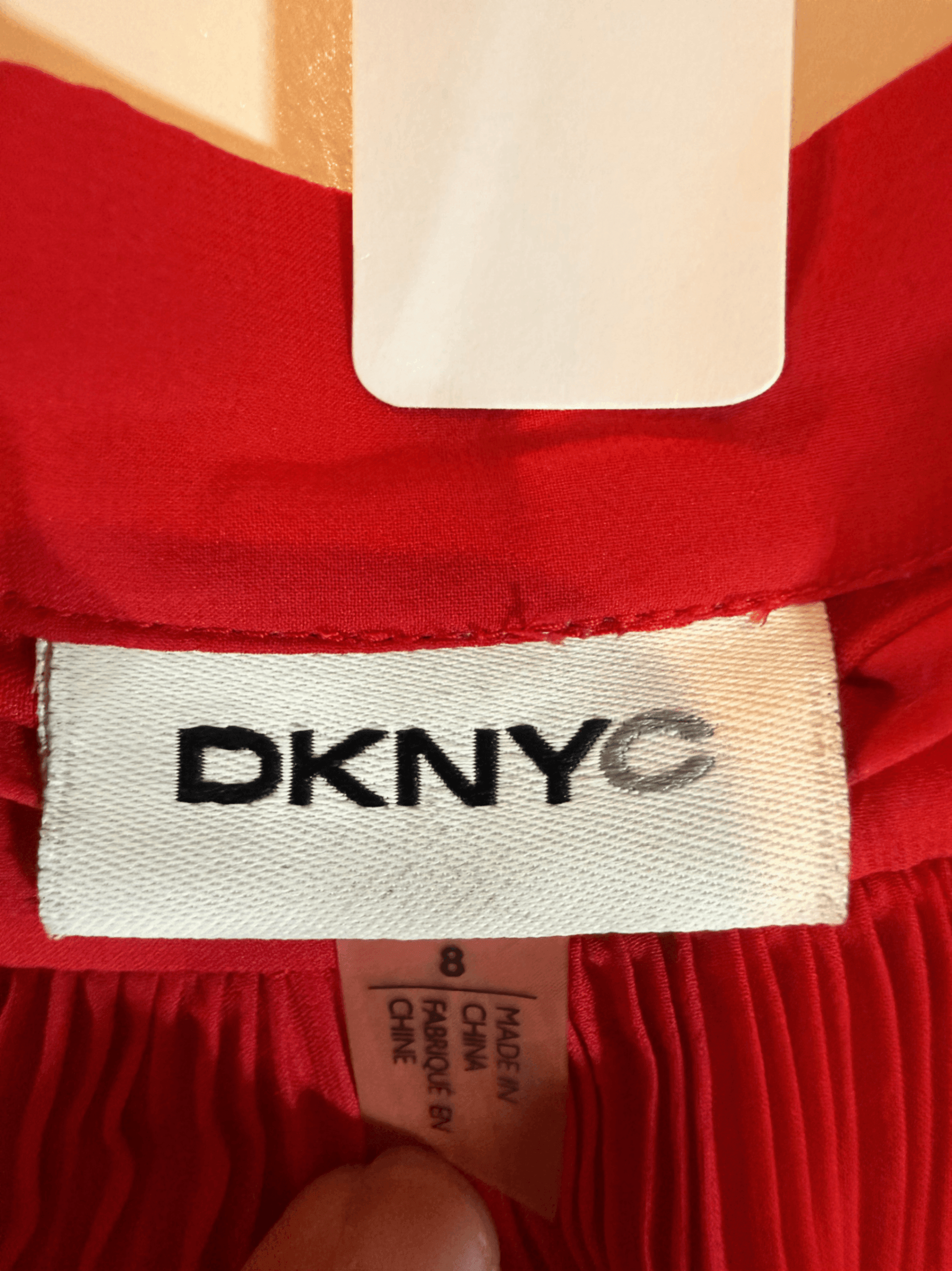 DKNYC Red Pleated Skirt Size 8 - Thumbnail 3
