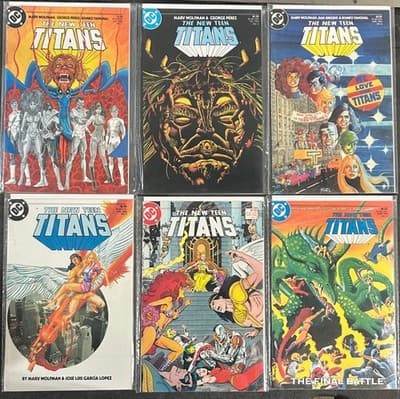 DC The New Teen Titans Comic Lot 6 Issues 4-9 1985 Marv Wolfman George Perez - Image 1