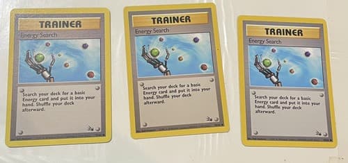 Pokemon Card Fossil 59/62 Energy Search Unlimited Common WOTC MP - Image 1