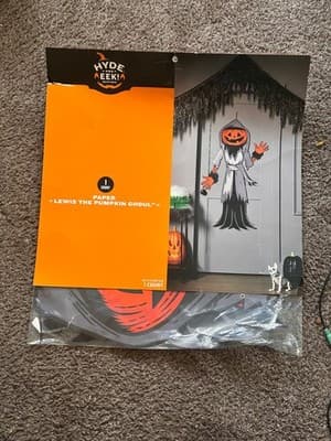 Hyde and EEK Boutique Paper Lewis The Pumpkin Ghoul Halloween Door Decor 50in - Image 1