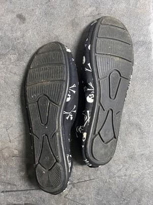 Skull Ballet Flats Womens Black White Slip On Cushioned Insole Casual Shoes - Thumbnail 2