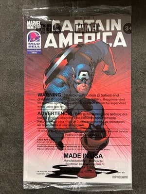 Marvel Captain America Taco Bell Exclusive Collector Bag 2008 Promo Made in USA - Image 1
