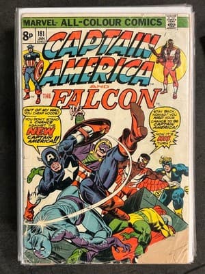 Marvel Captain America and The Falcon Comic Issue 181 Jan UK 8p Vintage Cover - Image 1