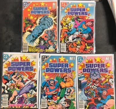 DC Super Powers Comic Book Mini Series 1-5 Complete Set 1984 Jack Kirby Covers - Image 1