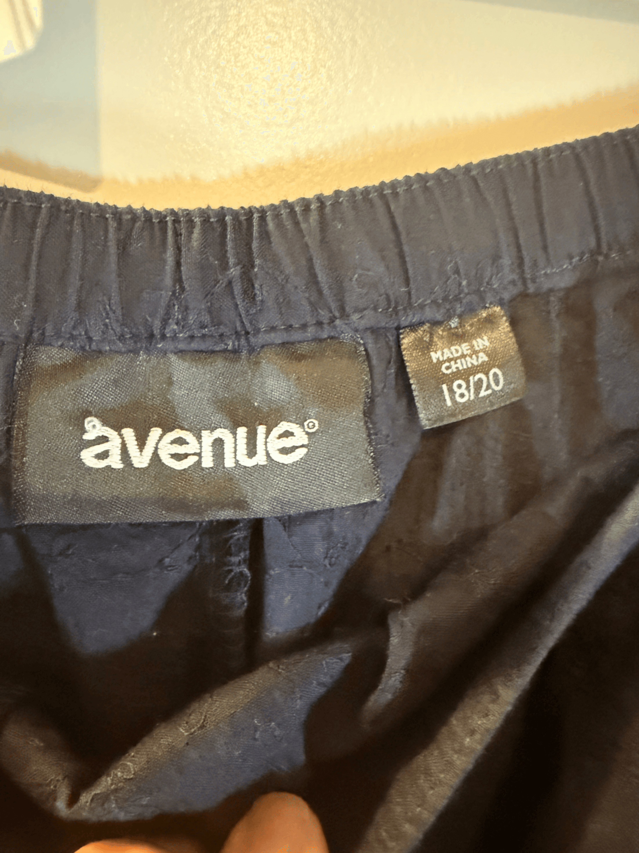 Avenue Women's Plus Size 18/20 Navy Skirt with Embroidered Detail - Thumbnail 3