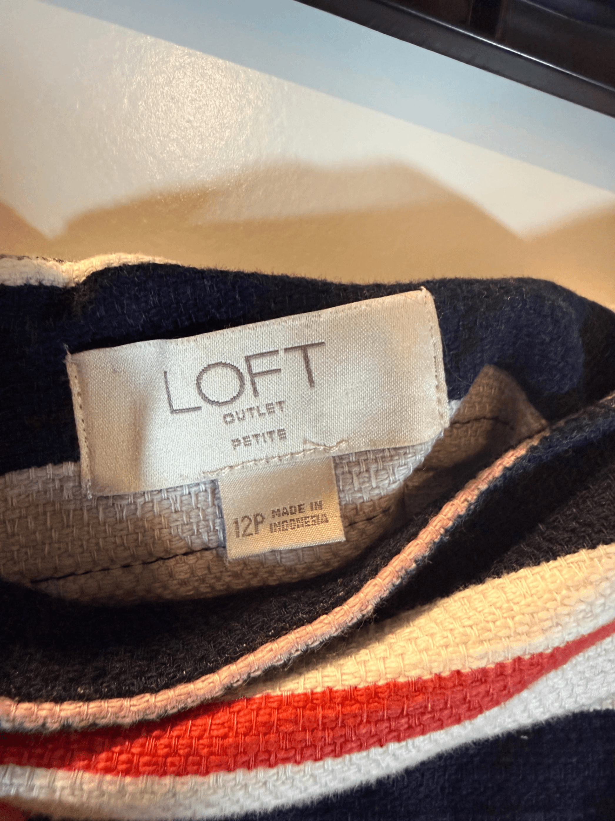 LOFT Outlet Petite Striped Skirt Size 12P - Thumbnail 4