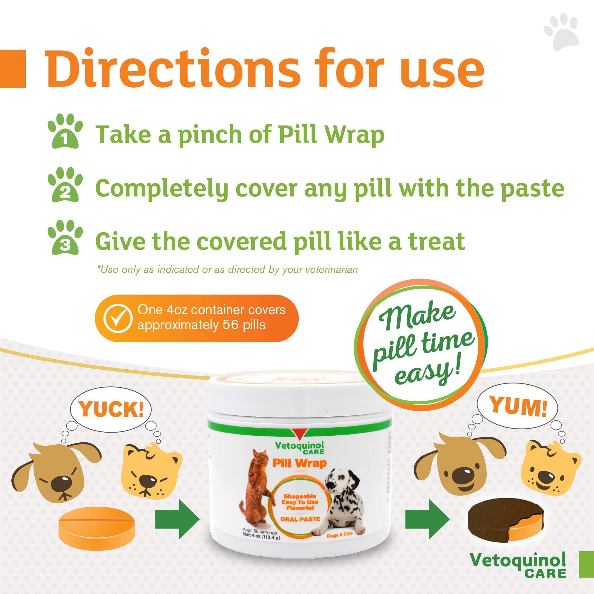 Vetoquinol Pill Wrap Treats for Dogs & Cats – 4oz, 56 servings – Hides Any Size, - Thumbnail 4