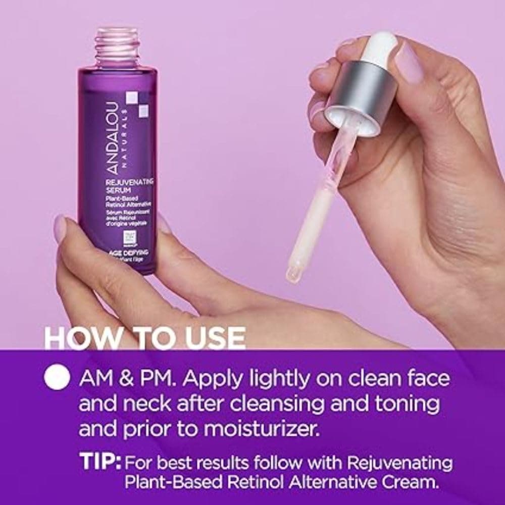 Andalou Naturals Rejuvenating Serum with Plant Based Retinol, 1 Oz - Thumbnail 4