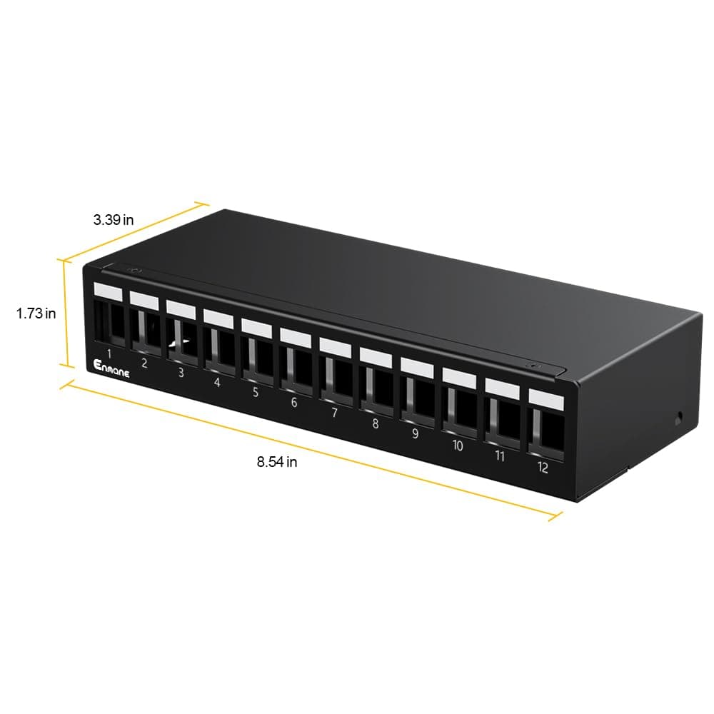 Enmane Patch Panel 12 Port Blank Keystone Patch Panel STP&UTP Compatible with LC - Thumbnail 4